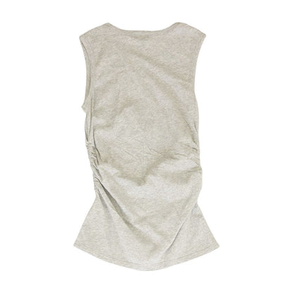 Gray Solid Crewneck T-Shirt