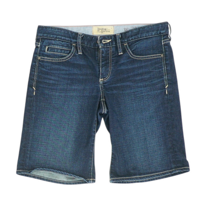 Navy Solid Denim Shorts