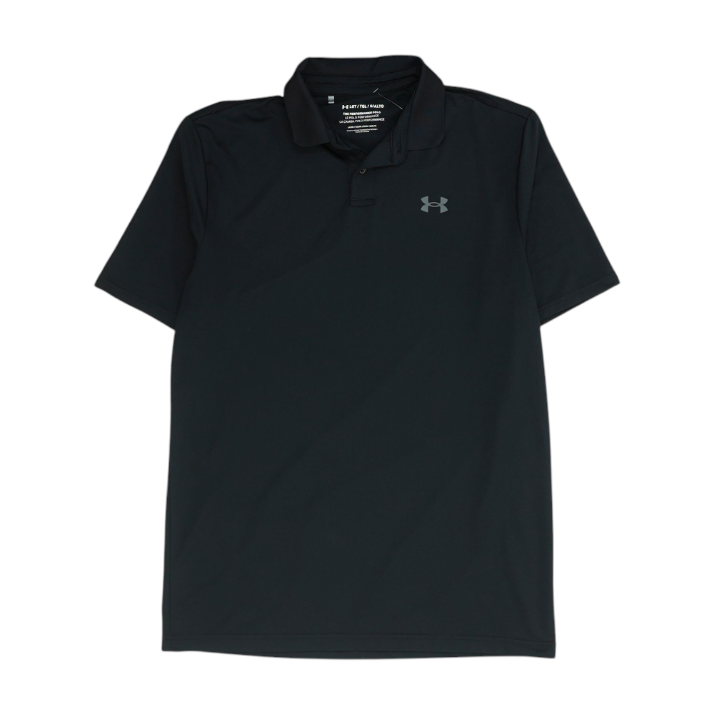 Under Armour Black Tall Solid Short Sleeve Polo – Image 1