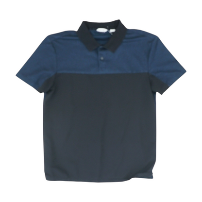 Navy Color Block Short Sleeve Polo