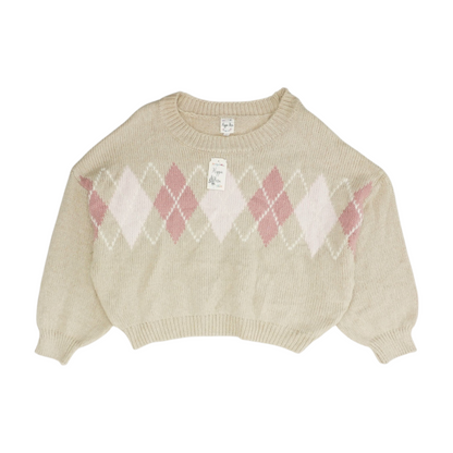 Tan Argyle Pullover Sweater