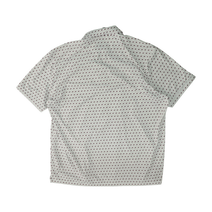 White Print Short Sleeve Polo
