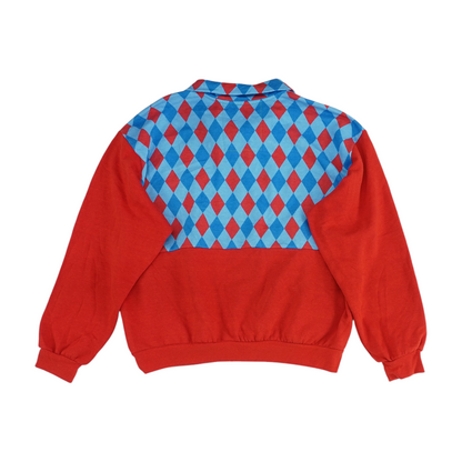 Blue Check 1/4 Zip Pullover