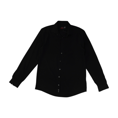 Black Solid Long Sleeve Button Down