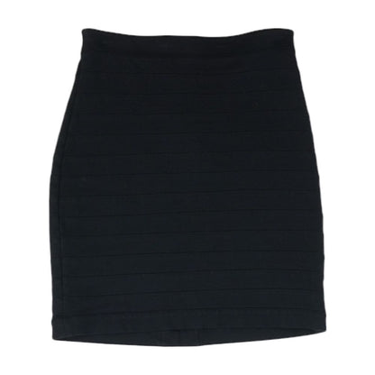 Black Solid Midi Skirt