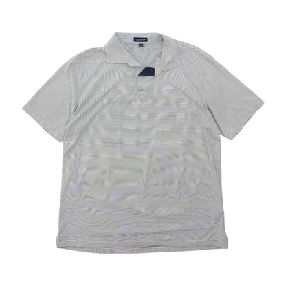 White Striped Short Sleeve Polo