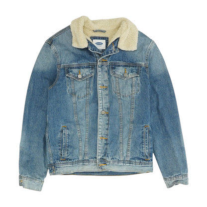Blue Solid Denim Jacket