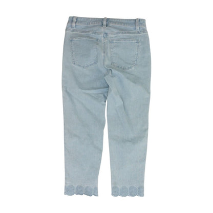Blue Cropped Straight Leg Jeans