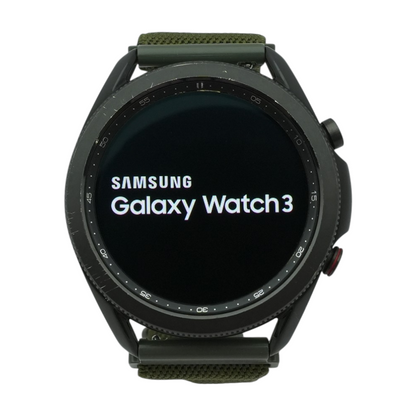 45mm Galaxy Watch3 Black Smartwatch Green Band M/L
