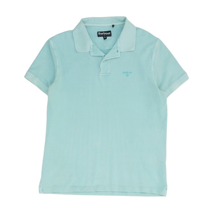 Blue Solid Short Sleeve Polo
