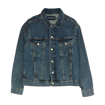 Blue Solid Denim Jacket