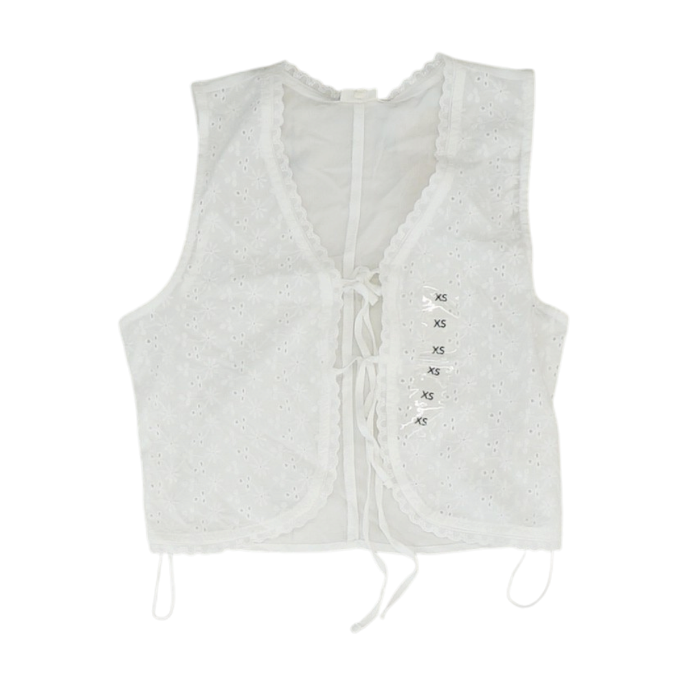 Self E White Floral Cropped Blouse – Image 1