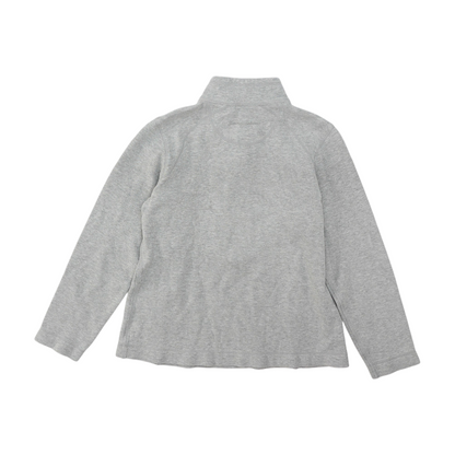Gray Solid 1/4 Zip Pullover