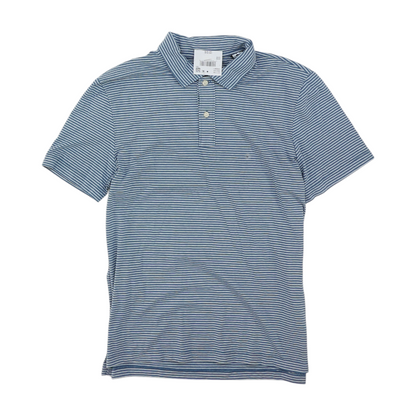 Blue Striped Short Sleeve Polo