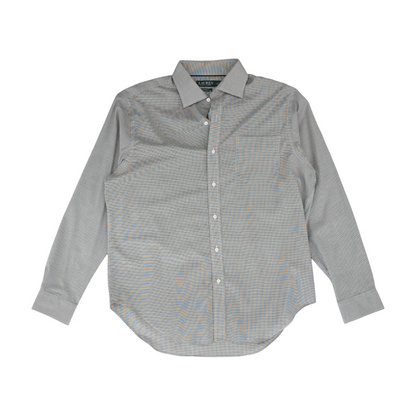 Brown Houndstooth Long Sleeve Button Down