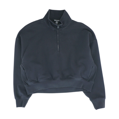 Black Solid 1/4 Zip Pullover