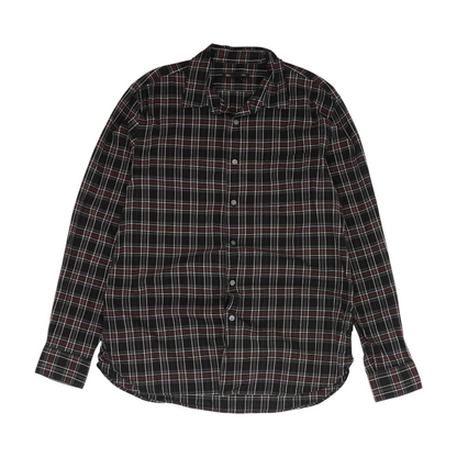 Black Plaid Long Sleeve Button Down