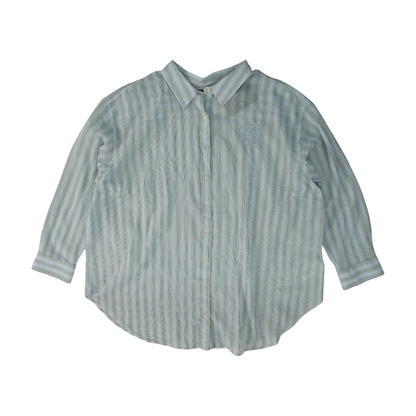 Blue Plus Striped Button Down