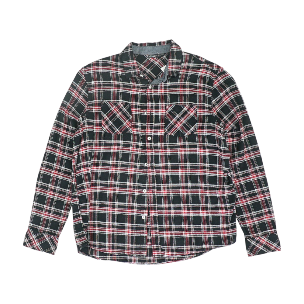 Black Plaid Flannel Button Down