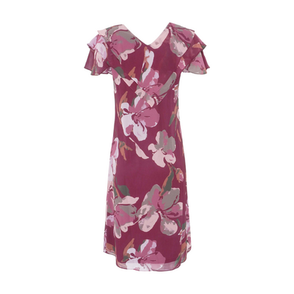 Burgundy Floral Midi Dress