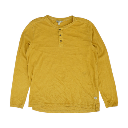 Mustard Solid Henley T-Shirt