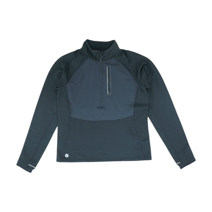 Black Solid 1/4 Zip Pullover