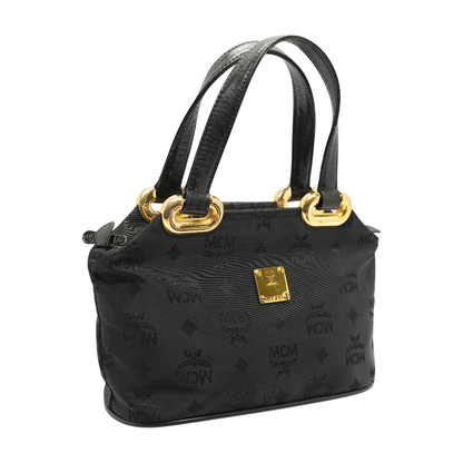 Black Visetos Nylon Mini Top Handle Bag