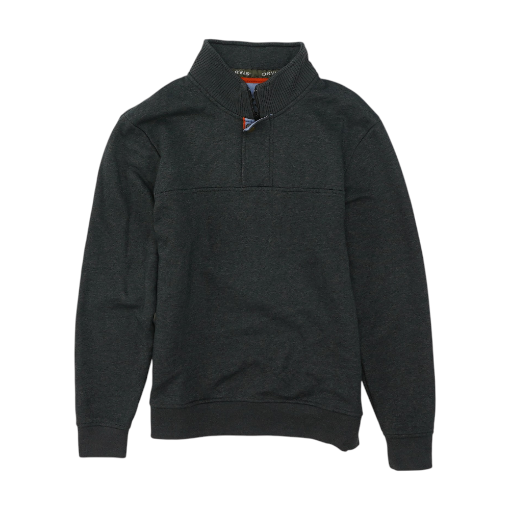 Gray Solid 1/4 Zip Pullover