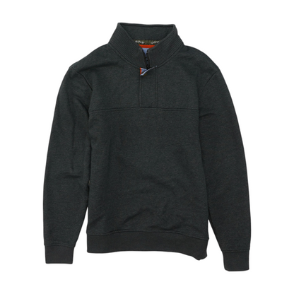 Gray Solid 1/4 Zip Pullover
