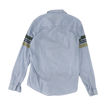 White Striped Long Sleeve Button Down