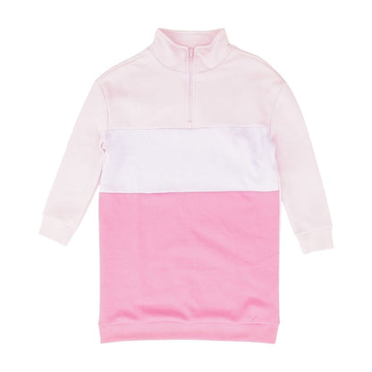 Pink Color Block Midi Dress