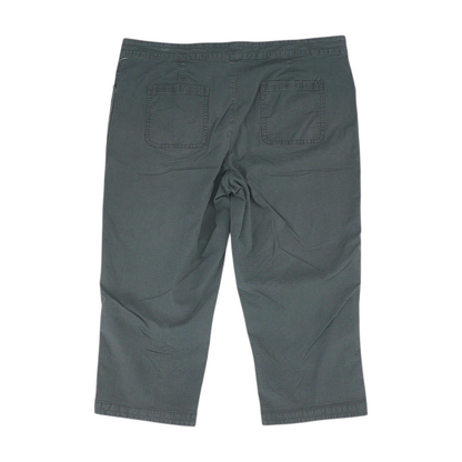 Gray Solid Chino Capris