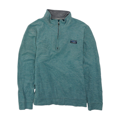 Green Solid 1/4 Zip Pullover