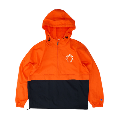 Orange Color Block 1/4 Zip Pullover
