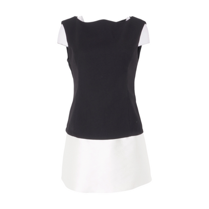 Black Color Block Mini Dress