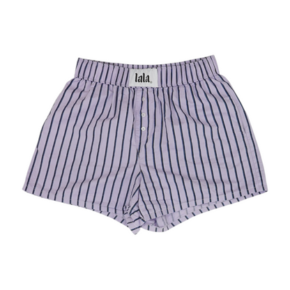 Purple Striped Active Shorts