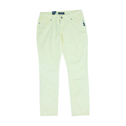 Yellow Mid Rise Skinny Leg Jeans
