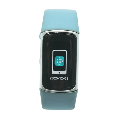 20mm Charge 6 Silver Activity Tracker Blue Band S/M