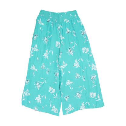 Green Floral Relaxed Pants