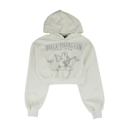 Cream Solid Hoodie Pullover