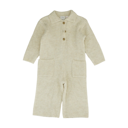 Beige Long Sleeve One-Piece