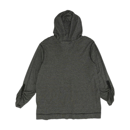 Black Plus Striped Hoodie Pullover