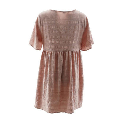 Pink Solid Mini Dress