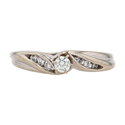 1/6 ctw 14K White Gold Diamond Engagement Ring