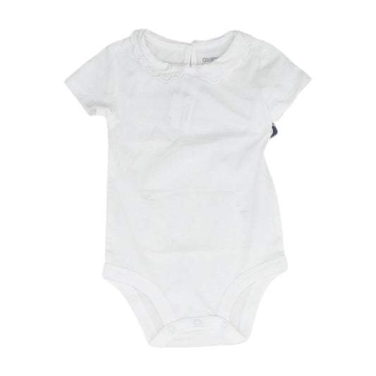 White Solid Short Sleeve Onesie