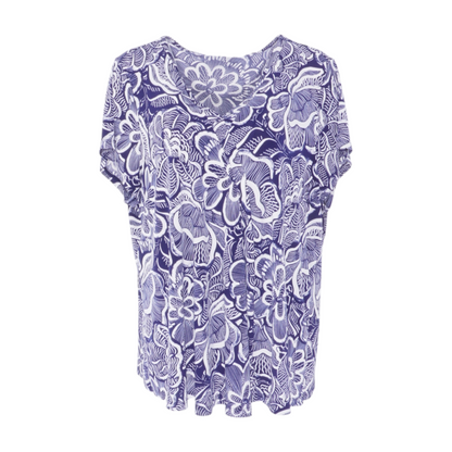 Navy Plus Floral Blouse