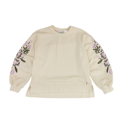 Cream Solid Sweatshirt Pullover