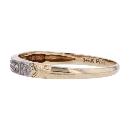 14K Two-Tone Gold Diamond Band Ring