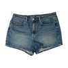 Blue Solid Denim Shorts