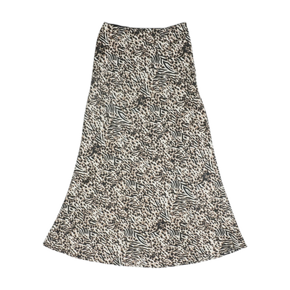 Beige Animal Print Maxi Skirt